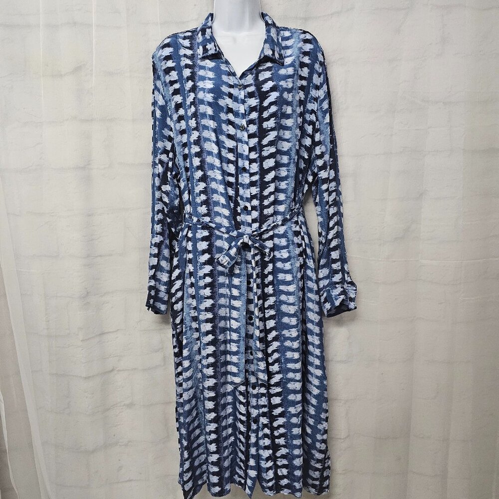 Time and Tru Shirt Dress Grunge Belted Maxi Casual Boho Indie 2XL - Picture 11 of 12
